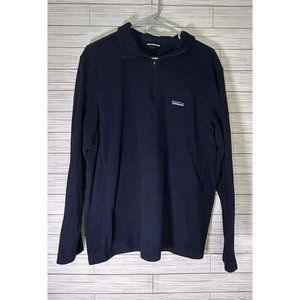 Patagonia Navy Fleece 1/2 zip Pullover Long Sleeve Sweater‎ Men's Sz Lg